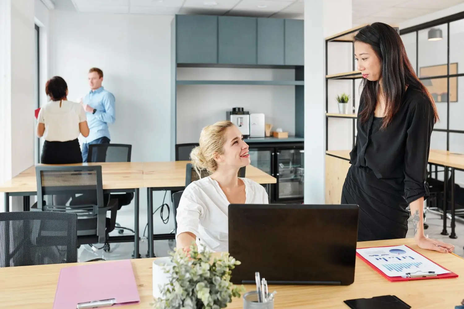 business colleagues cooperating at office